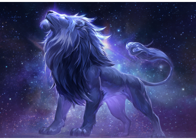 Фототапет Космически лъв – сила, свобода и мистична енергия